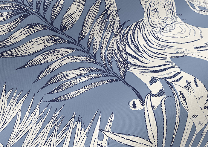 Tropical Wildcats, Indigo - Twist&Fit Roller Blind - Image 4